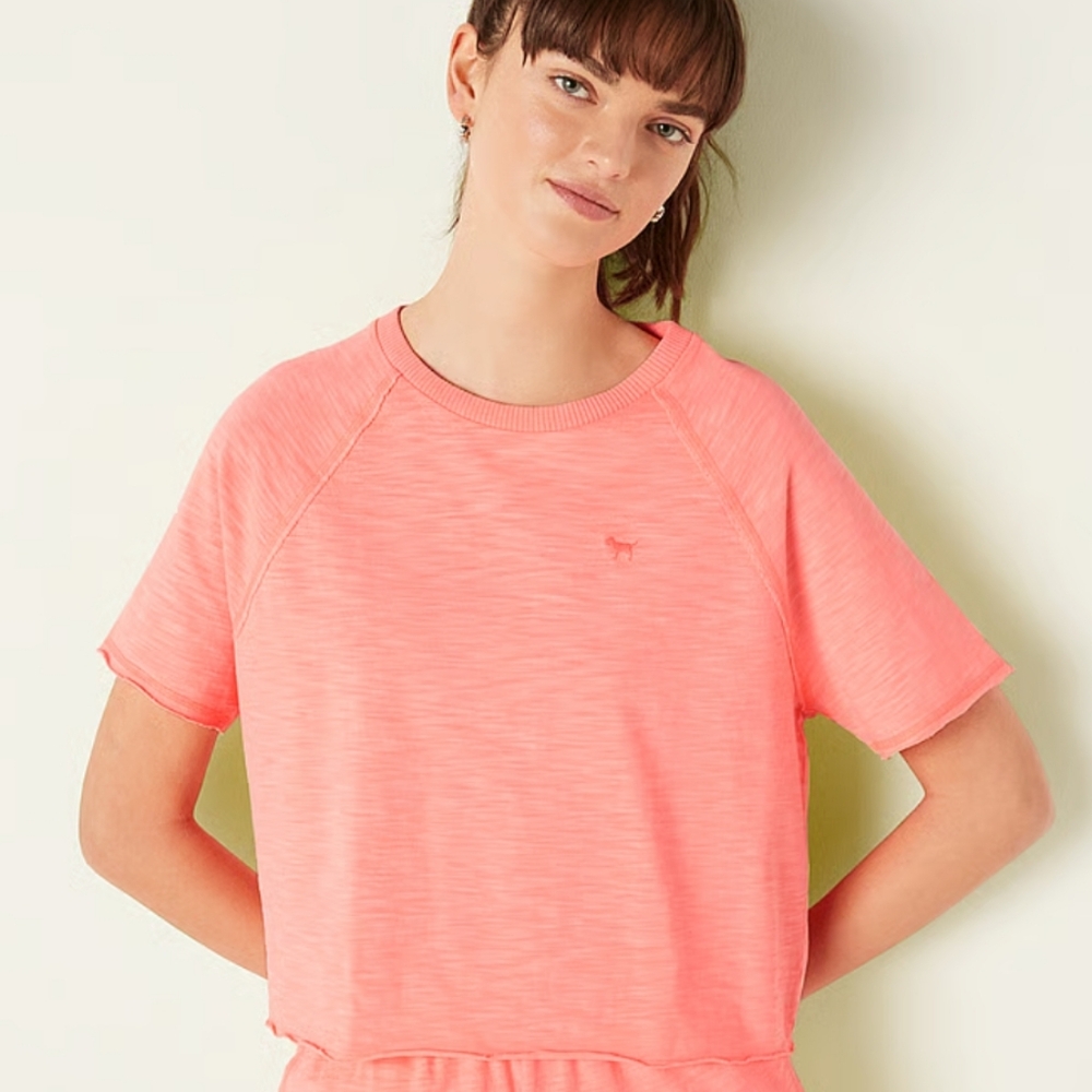 PINK Victoria's Secret Coral Short Sleeve Tee